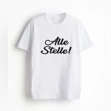 White T-Shirt Alle Stelle bedazzled Rhynestones minimalist cotton