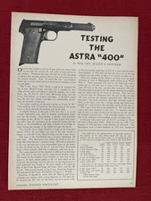 Vintage 1948 Magazine Article Print Ad Astra 400 Pistol Informational Article