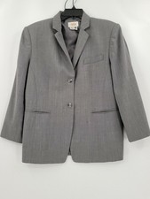 Talbots Womens Size 14 Grey Material Wear, Small Stains 2 Button Suit Jacket