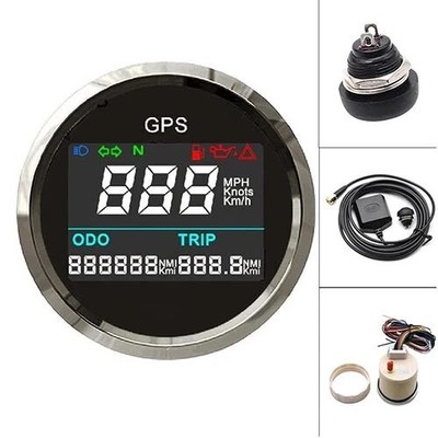 52mm Digital GPS Tacho Gauge Geschwindigkeitsmes für Auto Boot Motorrad Km/h Mph