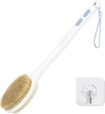 Back Brush Long Handle Shower Bath Scrubber For With Double Sided Bristles Wet