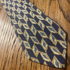 Vintage EUC Krizia Uomo Silk Geometric Tie Necktie Made In Italy