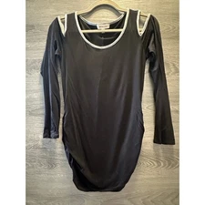 Black and gray trimmed boutique top (M)