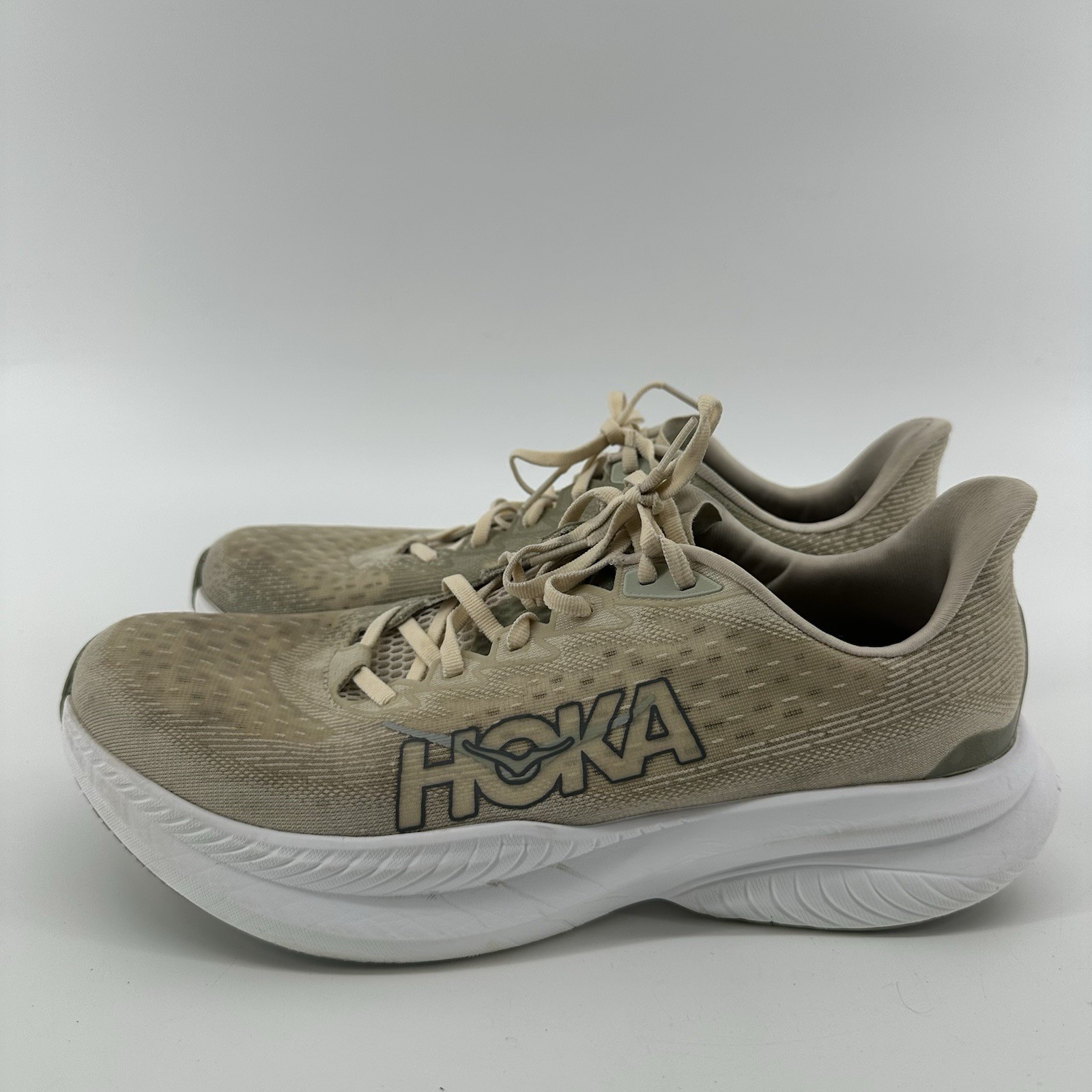 SAOLA Scarpe Hoka One One Mach 6 uomo 11 D beige da corsa avena latte orzo 1147790 OKB