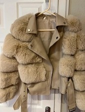 Gorgeous Faux fur leather biker jacket