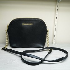 Steve Madden Crossbody Bag Black Gold Tone Chain Strap Preowned