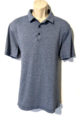 Lululemon Men's Short Sleeve Performance Polo Shirt Sz Large Blue Golf EUC