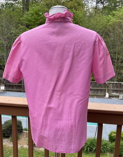 Paddy -Lee Fashions Ruffle Short Sleeve Top Women SZ 12 Pink VTG Secretary Look - Bild 5 von 13