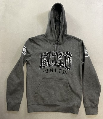 Ecko Unltd Hoodie Men s Size Small Gray Heather Embroidered Pullover Streetwear