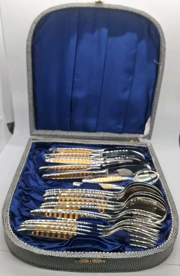 Vintage Nica Rostfrei Solingen 24 Pc Flatware Set In Case Nicasil 18/8 READ