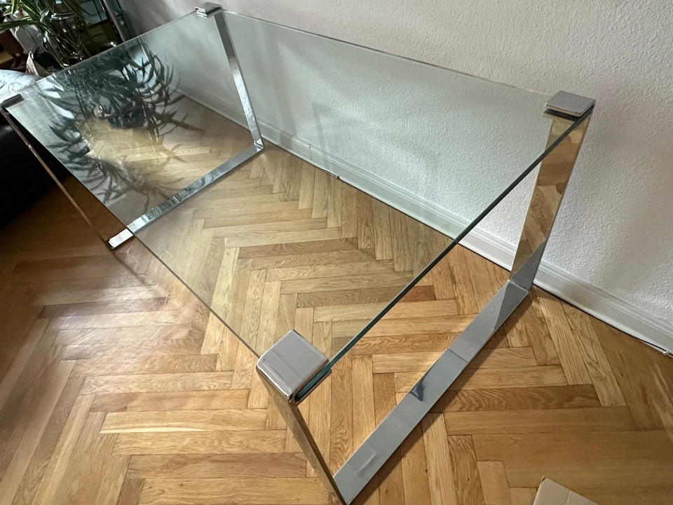 Klassik Glass Schreibtisch von Draenert, 160cm, 90cm,70cm UND Leder Bürostuhl 