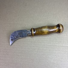Vintage Goodell Carpet Knife Linoleum Cutter Tool Wooden Handle