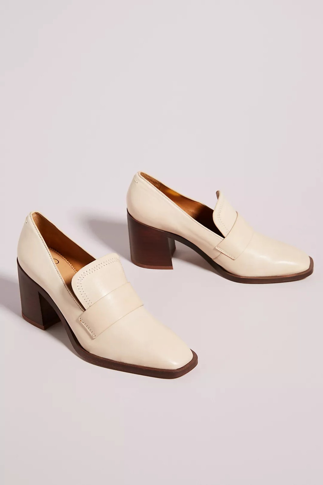 Franco Sarto A Renato Heeled Loafers Leather Womens Size 9.5 Chunky Heel