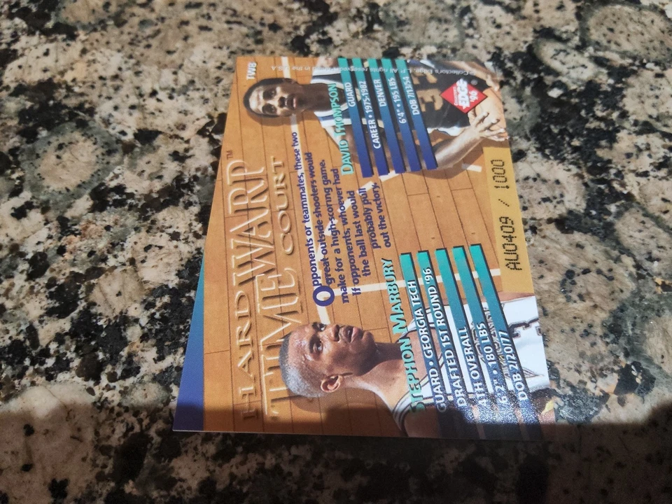 Collector's Edge 1996 David Thompson #TW8 autógrafo 409/1000 NC State Wolfpack Foto 2 de 2