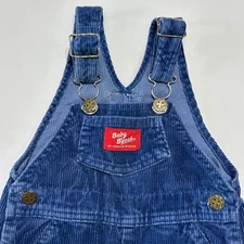 Vintage OshKosh B'gosh Blue Corduroy Vestbak Overalls 18M Snap Leg Made In USA