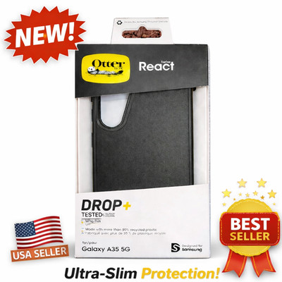 OtterBox React Case Samsung Galaxy A35 5G Black Ultra Thin Slim Hard Cover