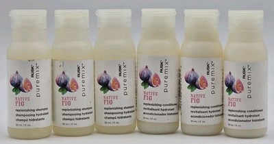 3 Sets Rusk Pure Mix NATIVE FIG Replenishing Shampoo & Conditioner 1 fl.oz Mini