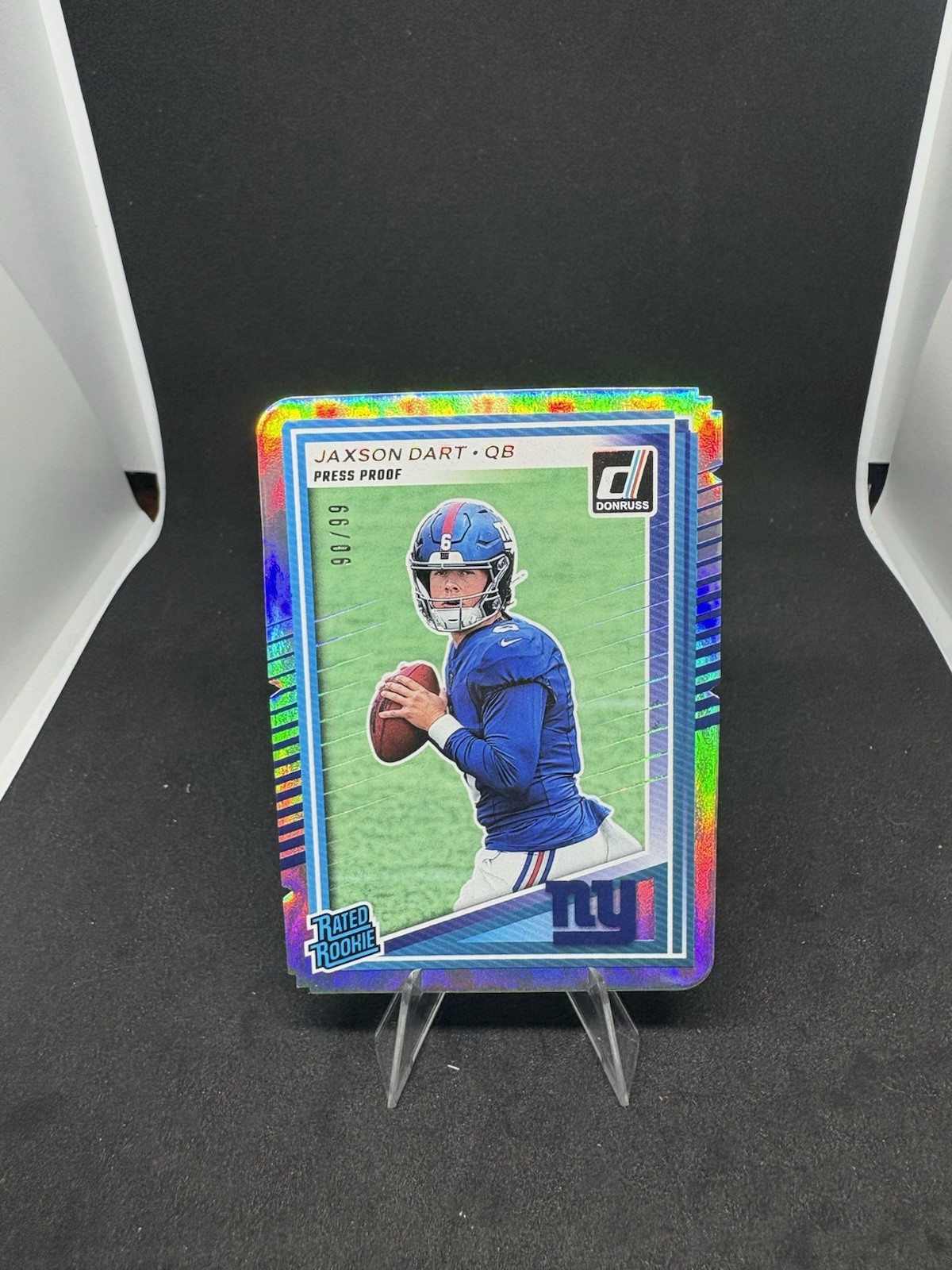 2025 Donruss Jaxson Dart Rated Rookie Press Proof Silver Die Cut /99