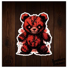 Evil Scary Teddy Bear - Vinyl Decal Sticker - Car Window Laptop - ebn11101