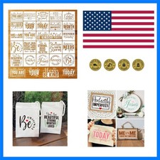 25Pcs Inspirational Word Stencils for Crafts Reusable Quotes Motivational Ste...
