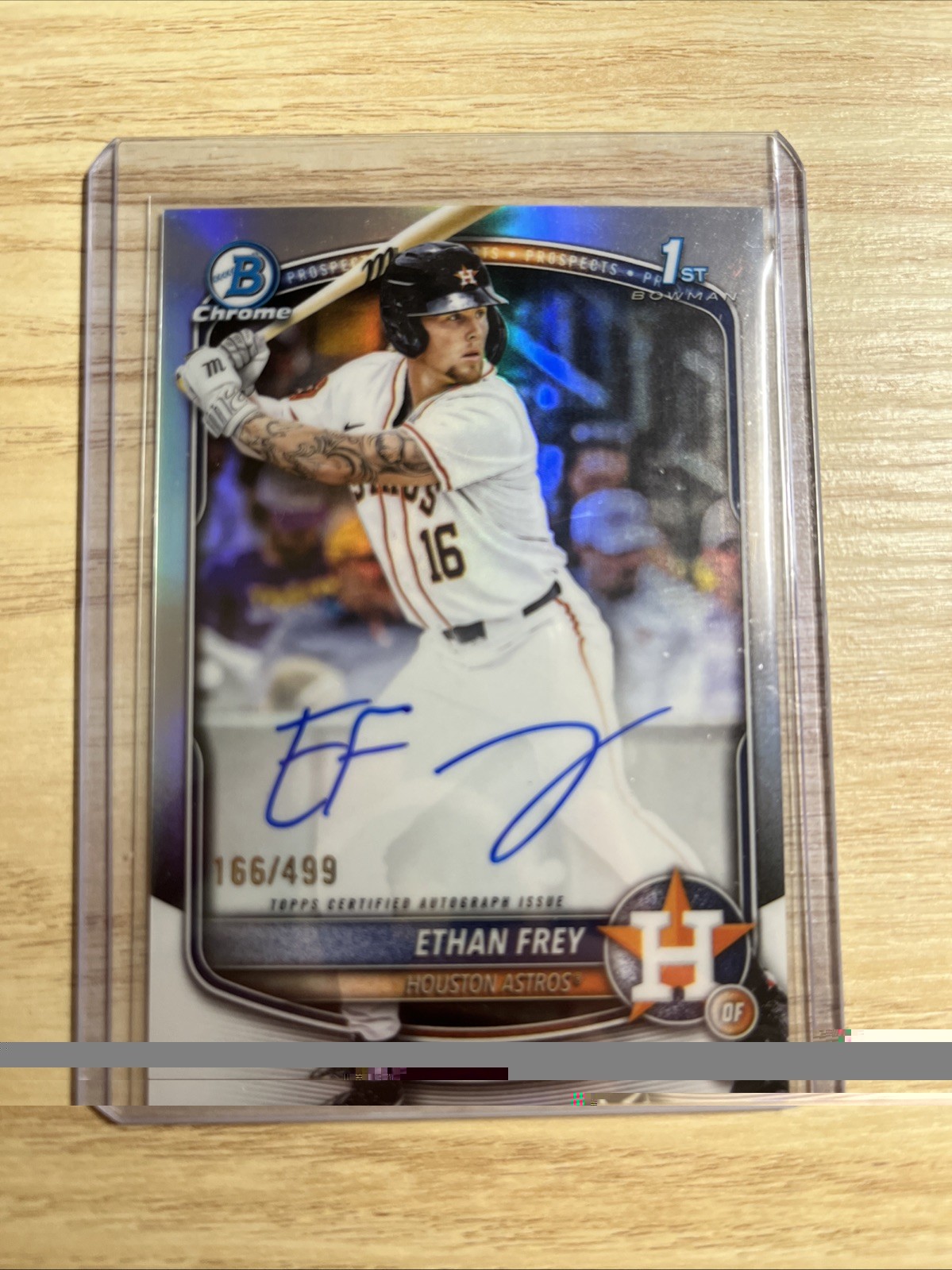 2025 Bowman Draft Ethan Frey Chrome Auto Refractor 1st Prospect #/499 Astros 🔥