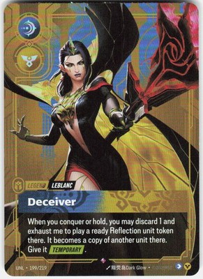 LeBlanc Deceiver Foil 199/219 Unleashed Riftbound League of Legends