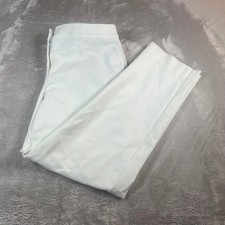 St. John Women's 12 Emma Pants White Straight Leg Side Zip Luxury Professional