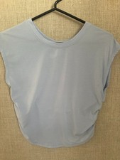 Zella Girl's Activewear Top, Sleeveless, Light Blue, Knotted Back - Size XL