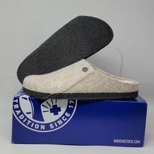 Birkenstock Zermatt Rivet Shearling Wool Slip On Clog Slipper EU 41 Eggshell New