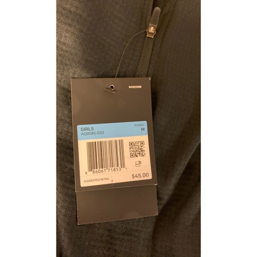 Nike Big Kids Girls MEDIUM Long Sleeve Half Zip Running Top, Black - Picture 6 of 6