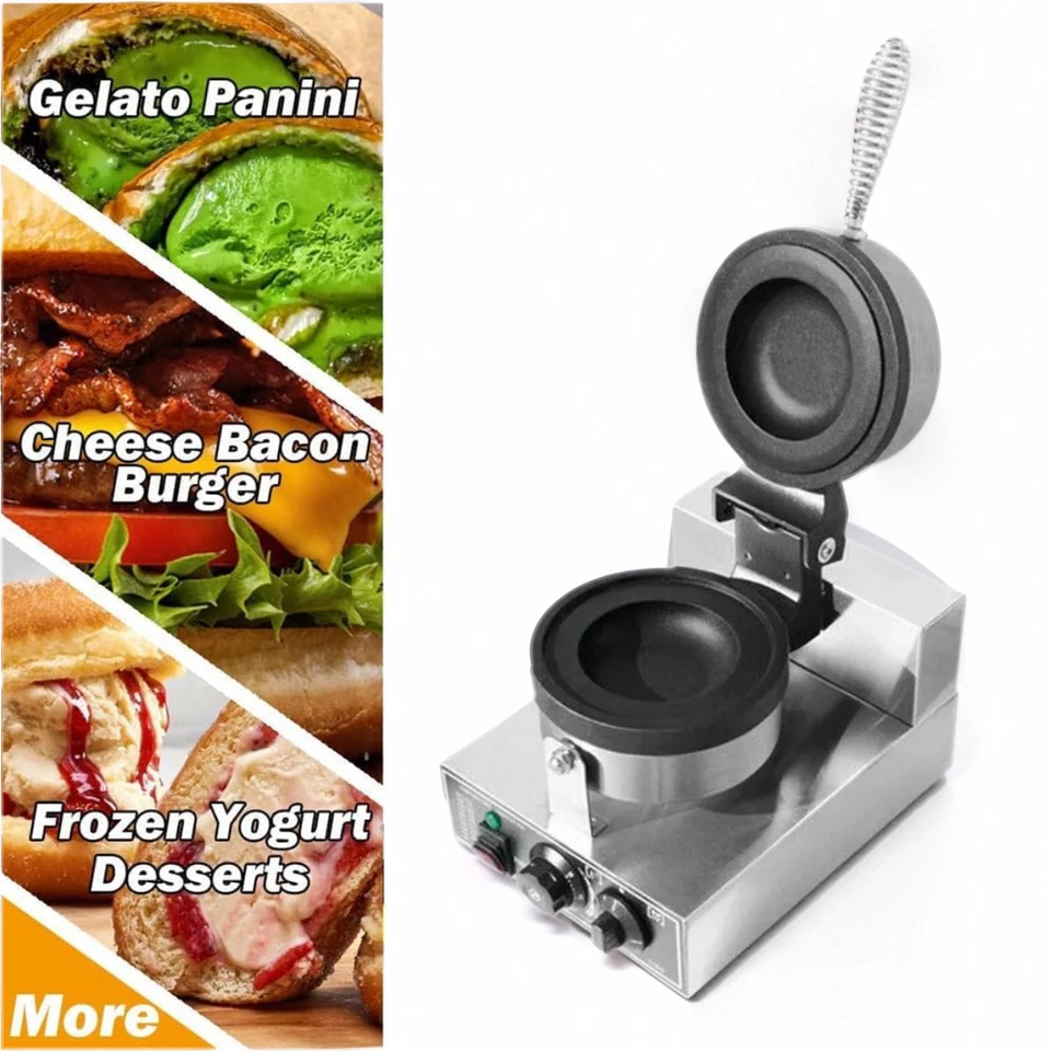UFO Hamburger Maker Burger Machine Ice Cream Waffle Maker Panini Press Baking - Image 2 of 4