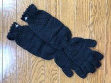 Vivienne Westwood Black Long Ribbed Orb Gloves
