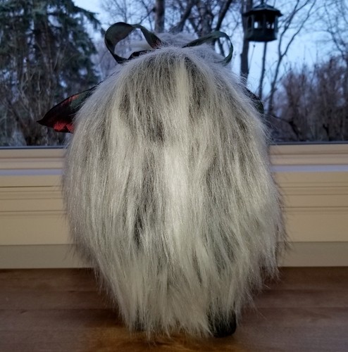 Vintage 19" Designer Hand Made Plush Black Face Long Hair Icelandic Sheep Figure - Picture 7 of 12