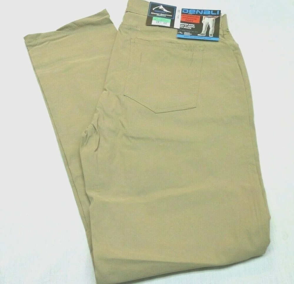 DENALI Delta Khaki Technical Stretch Pants 34x32 MSRP $54 NWT