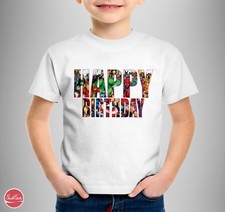 Camiseta Marvel Feliz Cumpleaños Niños Hombres Mujeres Tallas Regalo Camiseta Cómic