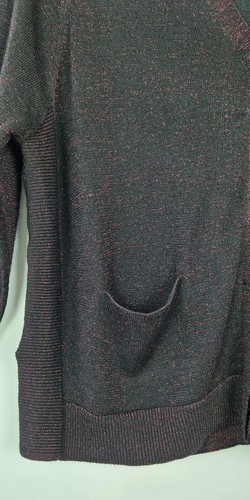 WHISTLES BLACK PINK METALLIC SPARKLE OVERSIZED FESTIVE CARDIGAN S 10/12 - Picture 7 of 13