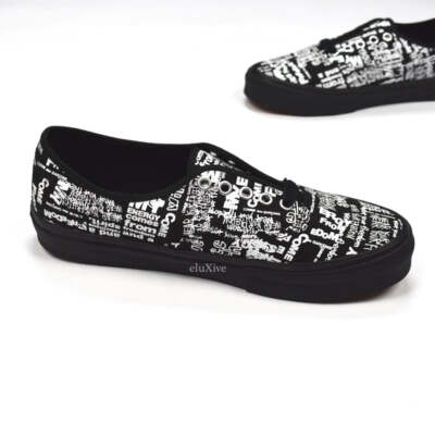 Comme des Garcons CDG Vans Authentic LX Message Graffiti Black
