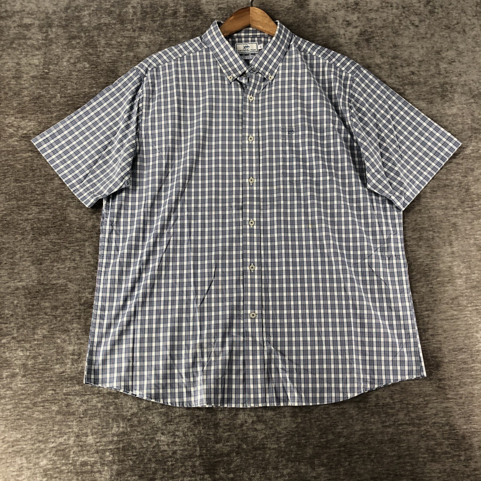 Southern Tide Intercoastal Men's S/S Button Down Shirt Gray Plaid Size XL