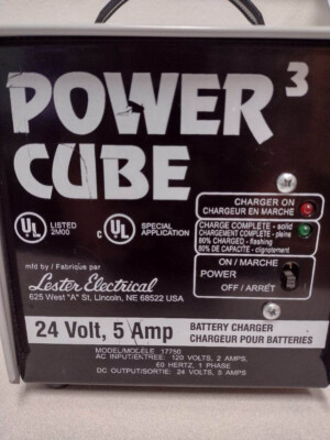 Used Lester Electrical Power Cube 3 24V 5Amp Battery Charger 17750