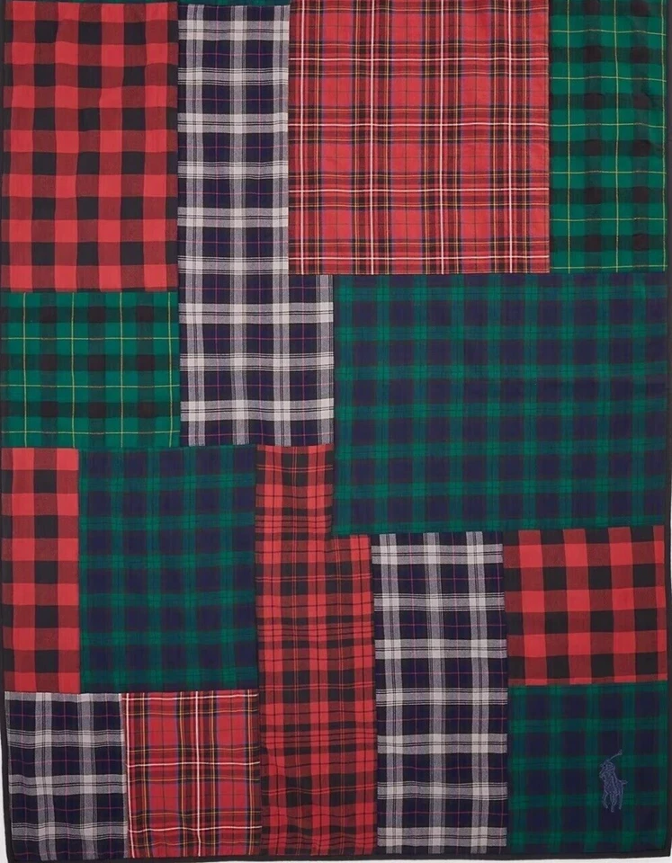 Cobertor Ralph Lauren Knollwood xadrez Madras multicolorido NOVO $375 AUTÊNTICO - Imagem 2 de 2
