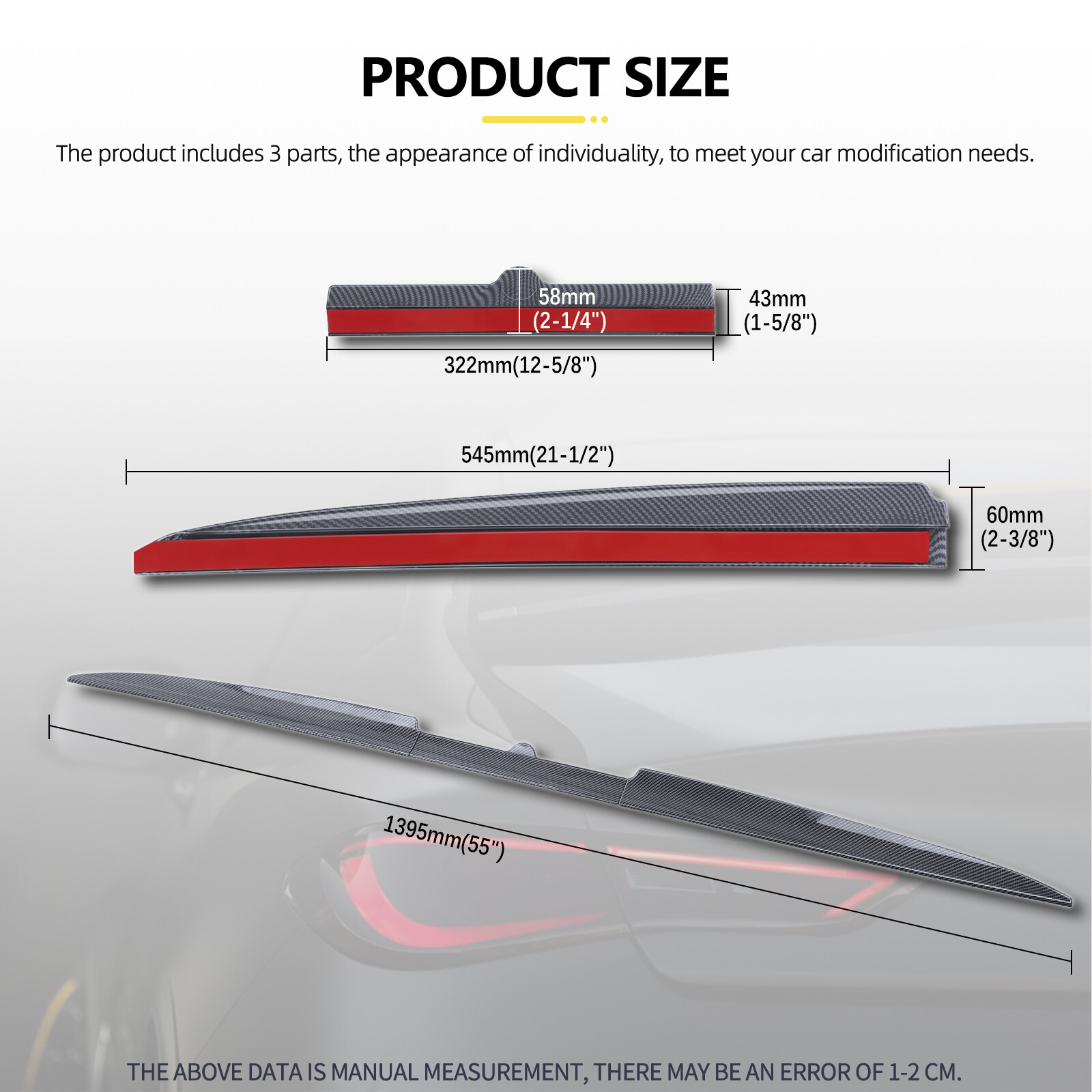 Carbon Fiber Sport Style Rear Trunk Lip Spoiler Wing For Maserati Gran Turismo