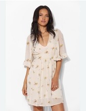 Betsey Johnson Vintage For Urban Outfitters Ivory Floral Mini Dress Small