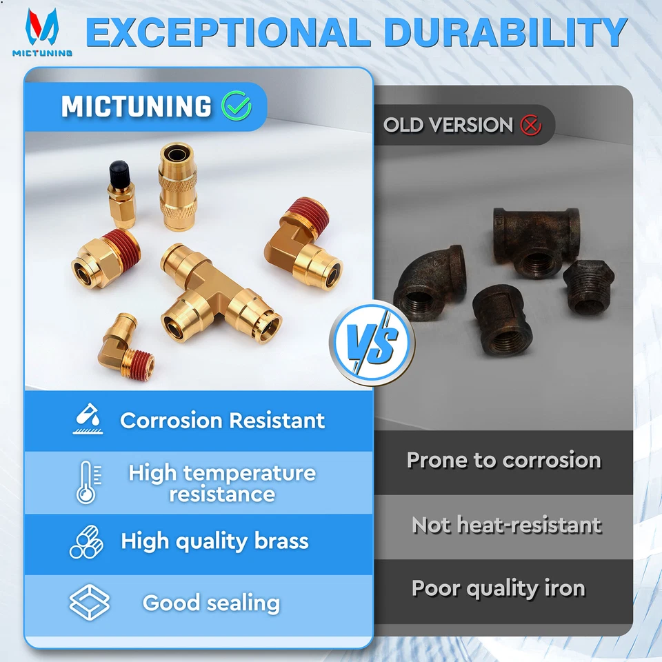 43 PCS Brass DOT Air Line Fittings Kit for Semi Truck Trailer Brake System, USA - Image 4 of 4