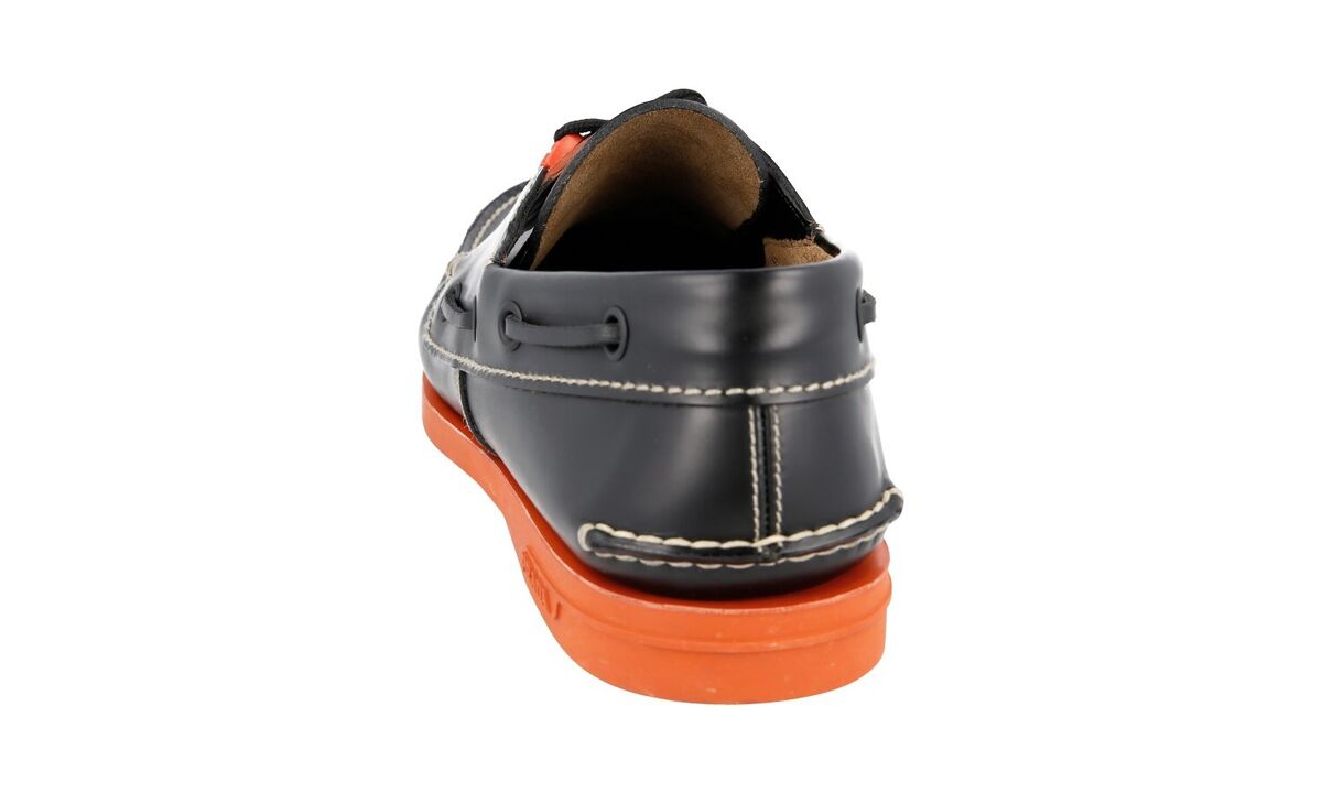 PRADA Boat Deck Yacht Shoes - Model 2EG271 - Black Orange PRADA Boat Deck Yacht Shoes - Model 2EG271 - Black Orange