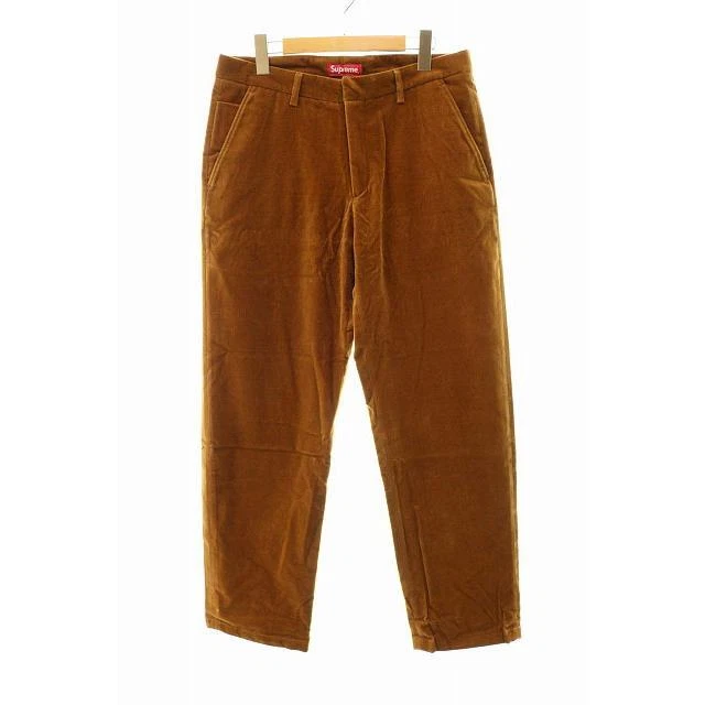 Authentic SUPREME Velvet Work Trouser Pants 100% cotton brown size