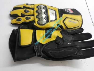 DUCATI YELLOW GLOVES MOTORBIKE MOTORCYCLE COWHIDE LEATHER BIKER LEDER BIKE RACE