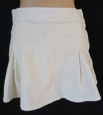 Gap Skort Skirt Girls 14 Regular Velveteen Pleated Adjustable Waist Ivory Cream