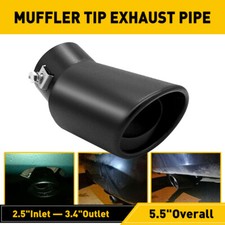Black Stainless Steel Exhaust Tip Pipe Rear Tail Throat Muffler Accessories New
