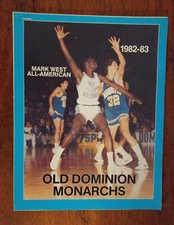 1982-83 Old Dominion University Monarchs Basketball Media Guide Mark West cover