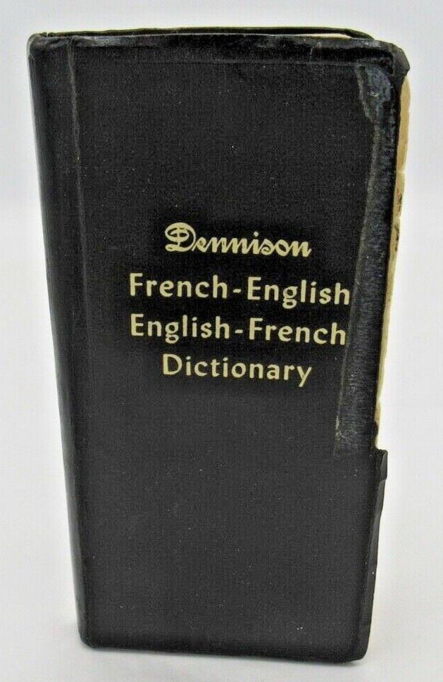 1959 Vintage Dennison Vest Pocket French-English Dictionary Free Shipping-image